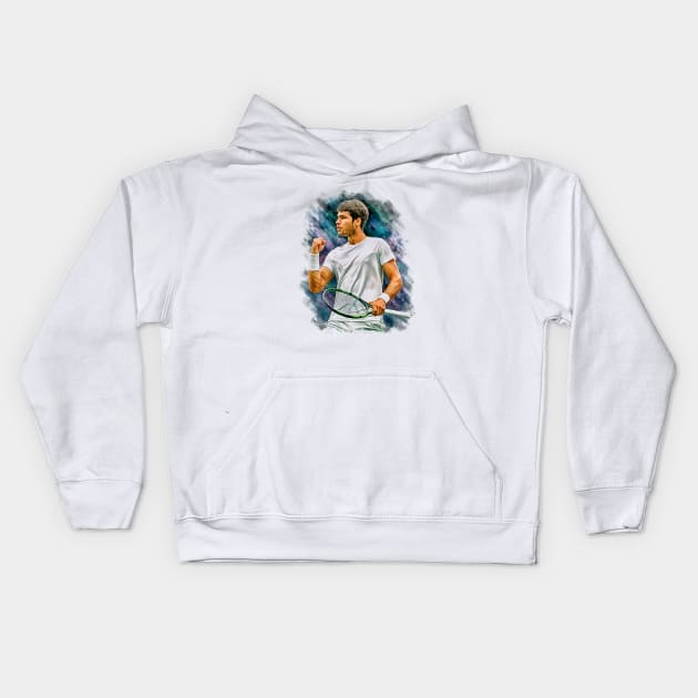 Carlos Alcaraz Fighter Kids Hoodie by WikiDikoShop